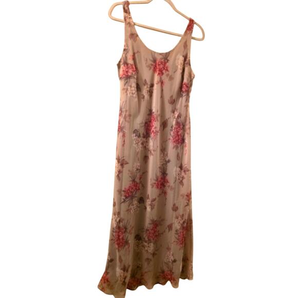 Vtg Chiffon Floral Sleevless Maxi Dress With Sheer Jacket Size 14 Virgo Boho - Picture 1 of 14